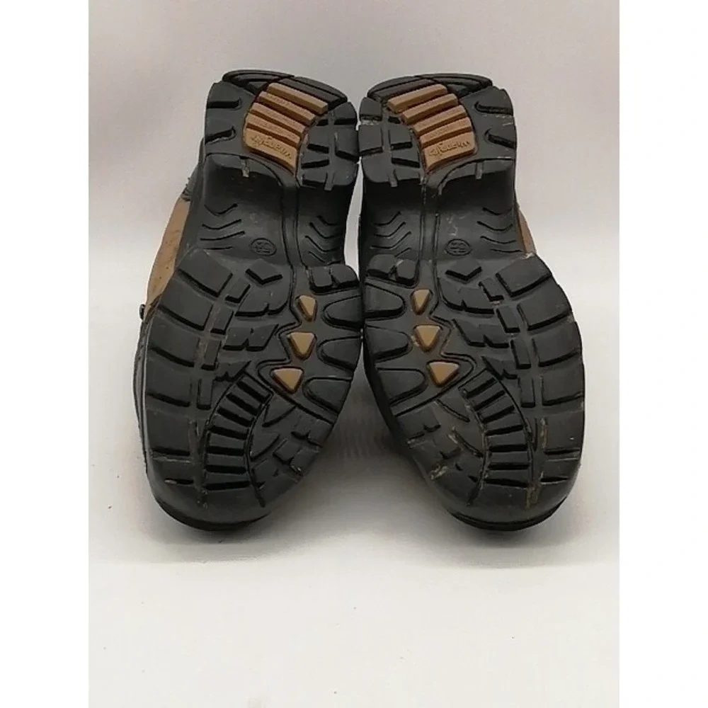 Wrangler Shoes Mens Work Boot Brown Leather Lace Up Steel Toe Slip Resistant 5.5